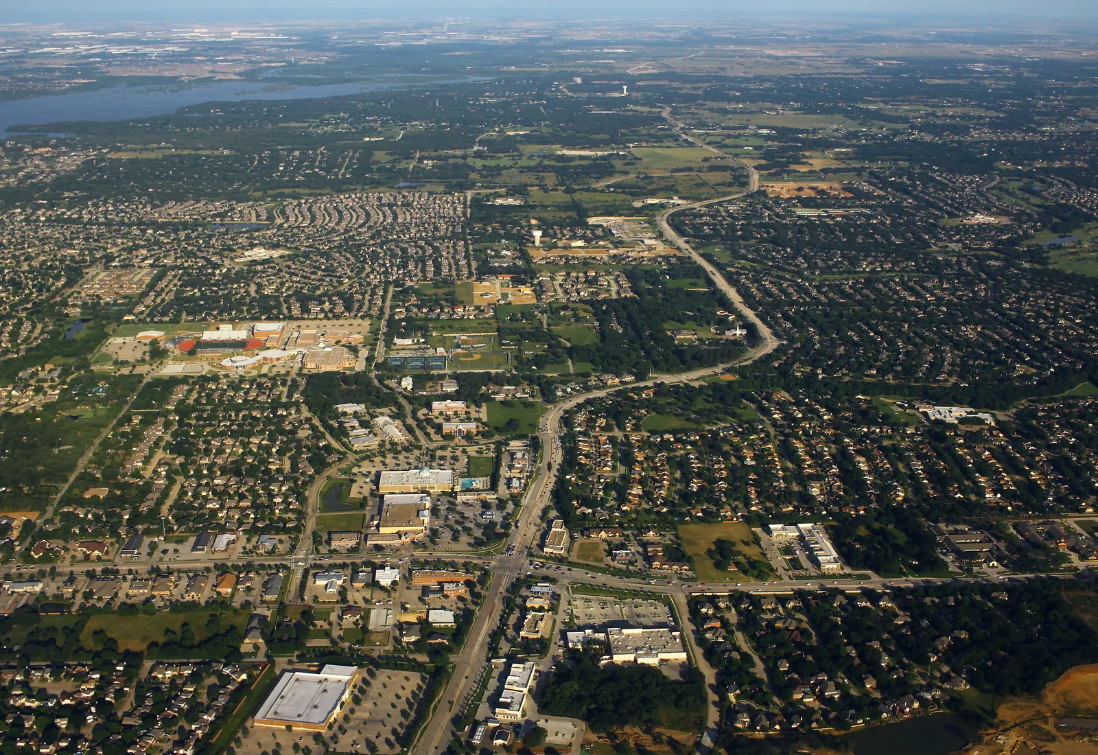 Aerial view of Flower Mound, Texas